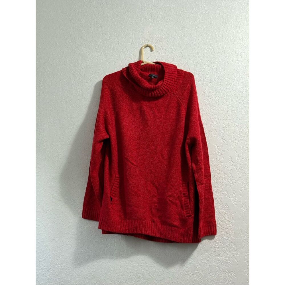 The Limited Womens Long Sleeve Cowl Neck Knit Sweater Red Small Pockets 2x New